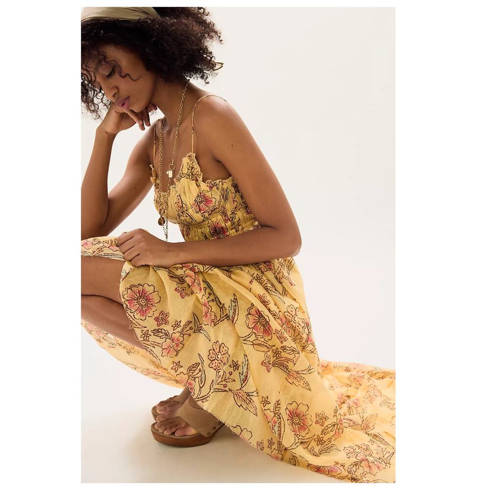 NEW Free People Ciella Floral Cotton Maxi Dress Size Small